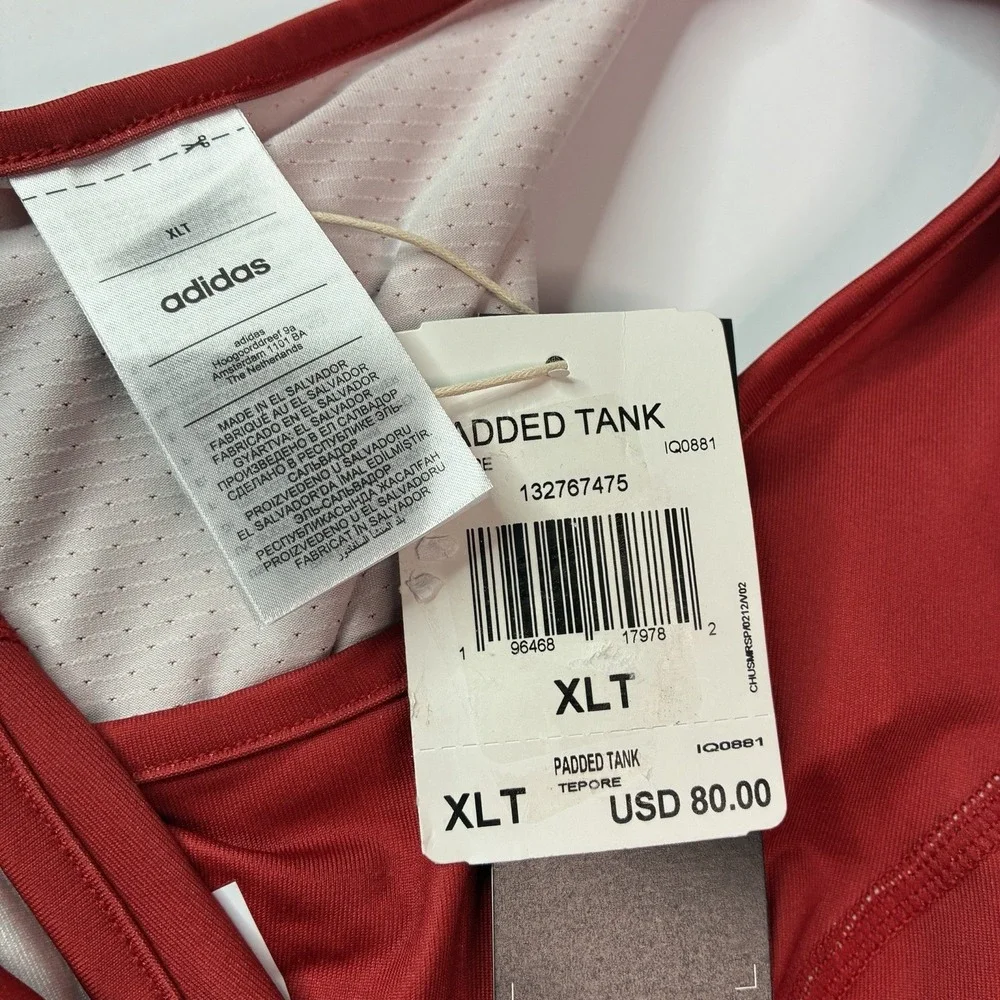 Adidas Aeroready Padded Basketball Compression Top Red Men's Size XLT IQ0881